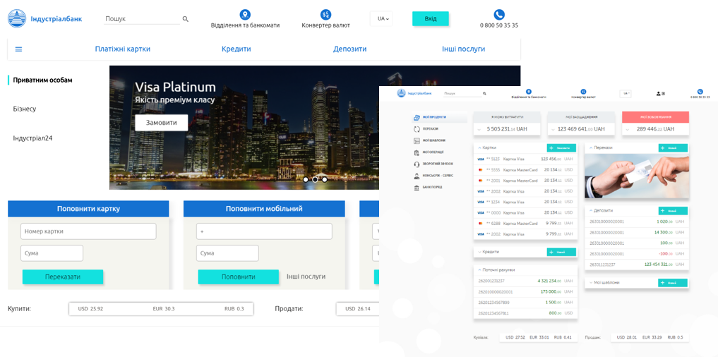 SINGLE DESIGN FOR WEBSITE AND ONLINE BANKING FOR INDUSTRIALBANK